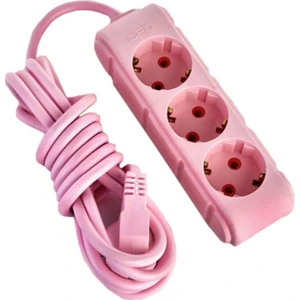 Ufo 3 Metre PEMBE Üçlü Priz