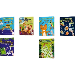 Yaz Sil 1 ve 2 Set  (Altı Kitap - Kalemleri)