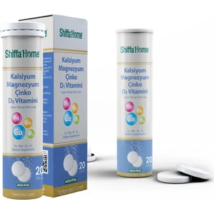 Aksu Vital Kalsiyum Magnezyum Çinko D3 Vitamini 20 Tablet x 2 Adet
