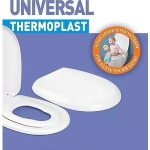 Thermoplast Çocuk Yetişkin Amortisörlü Yavaş Kapanan Klozet Kapağı 0340