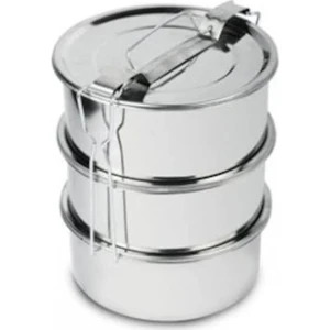 Çelik 3 Lü Sefer Tası Tek Kişilik Yemek Taşıma Kabı 12 Cm X 6 Cm