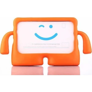 Apple iPad 5 6 Air Air2 9.7 Tam Uyumlu Silikon Çocuk Tablet Kılıf Turuncu