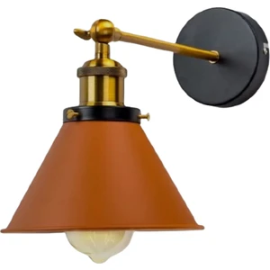Retro Rustik Kahve Başlıklı Mafsallı Aplik Konik Aplik