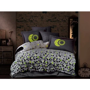 Çift Kişilik Poplin Nevresim Satars Gri Glow Parlayan