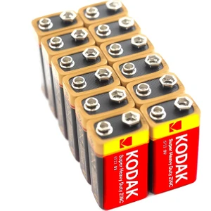 K9VHZ-S1 9 Volt Super Heavy Duty Çinko Karbon Shrink Yassı Pil 10'lu