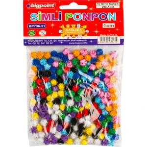 Ponpon Simli 1 Cm 10 Renk 200'Lü