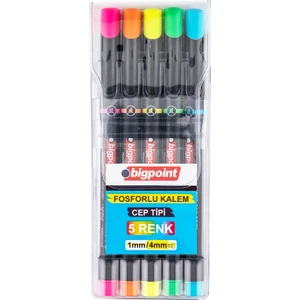 Fosforlu Kalem Cep Tipi 5'Li Set