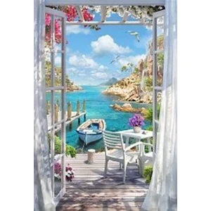 Marcel Sanat Marcel Sanat Manzara Deniz Manzarası Elmas Mozaik Tablo  40 x 55 cm