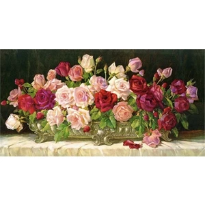 Marcel Sanat Gümüş Gondolda Gül Potporisi Marcel Sanat Elmas Mozaik Puzzle Tablo  96 x 50