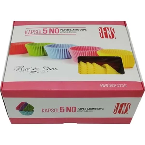 Cupcake Kapsül Renkli No:5 50X40 mm - 500'LÜ