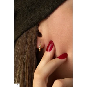 By Barun Sarı Renk Mini Burgu Gümüş  Halka Küpe