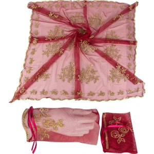 Kına Atölyesi Kına Örtüsü Simli 2 Li Duvak Seti