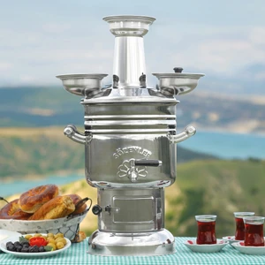 6 Litre Krom Kömürlü Semaver KS14-CEYHAN