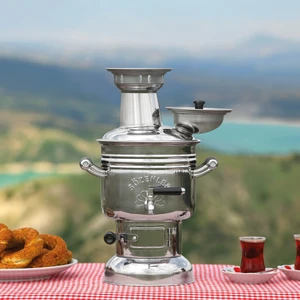 2,5 Litre Krom Kömürlü Semaver KS10