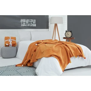 Dolce Bonita Home 150X200 Tek Kişilik Ponponlu Pike Battaniye Hardal