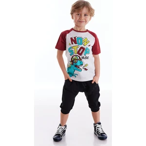 MSHB&G Dino Music Erkek Çocuk T-shirt Kapri Şort Takım