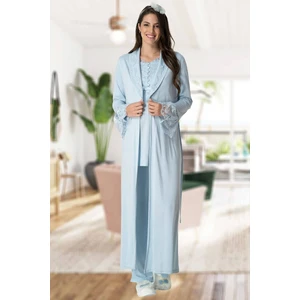 By Mecit Pijama Sabahlıklı Lohusa Pijama Takımı