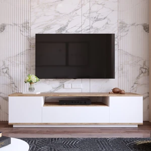 Robin Home Loft Tv Ünitesi Televizyon Sehpası Lf7 Çam - Beyeaz