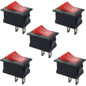 Emay Center 5 Adet - On-Off Anahtar Kırmızı, KCD1-101, Mini Aç Kapa Anahtar