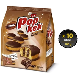 Popkek Mini Çikolatalı Kek 180 g x 10 Adet