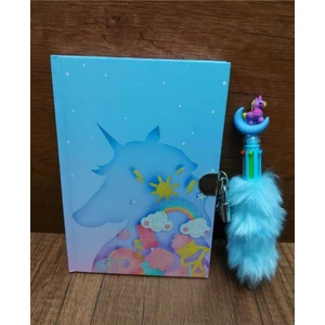 Çınaçınar Unicorn Kilitli Hatıra ve Günlük Defteri + Mikro Unicorn Tükenmez Kalem