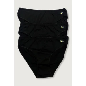 Kadın  3'lü Paket Likralı Modal Külot Siyah 1850-