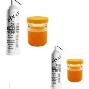 4 Adet Pinax 5 Kanallı Lehim Teli 1,2 mm + Lehim Pastası 40 gr