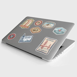 Laptop Sticker Notebook Macbook Tablet Kask Dünya Şehirleri  Travel Seyahat - NS10