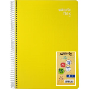 Flex All Seperatörlü Defter A4 150 Yaprak 4 Kareli + 1 Çigili Sarı