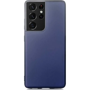 Case 4U Samsung Galaxy S21 Ultra Uyumlu Kılıf Klasik Mat Renkli Yumuşak Premier Silikon Lacivert