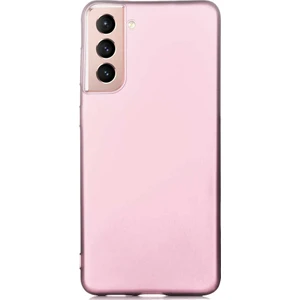Case 4U Samsung Galaxy S21 Uyumlu Kılıf Klasik Mat Renkli Yumuşak Premier Silikon Rose Gold