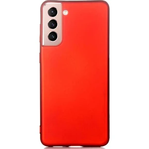 Case 4U Samsung Galaxy S21 Uyumlu Kılıf Klasik Mat Renkli Yumuşak Premier Silikon Kırmızı
