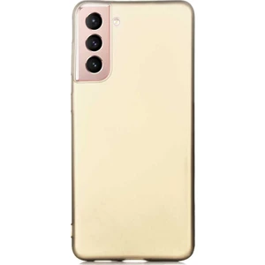 Case 4U Samsung Galaxy S21 Uyumlu Kılıf Klasik Mat Renkli Yumuşak Premier Silikon Altın