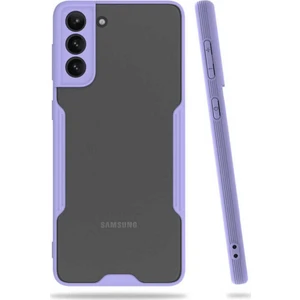 Case 4U Samsung Galaxy S21 Uyumlu Kılıf Kamera Korumalı Ultra Ince Buzlu Mat Renkli Parfe Silikon Kapak Mor