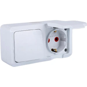 Anahtar Priz Topraklı Sıva Üstü Ikili Fetih 850-00-20