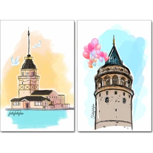 Buzdolabı Magneti 2'li Set Galata Kulesi,kız Kulesi,istanbul