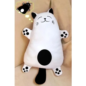Tarzını Seç 3 Boyutlu Dijital Baskılı Uykucu Beyaz Kedi Yastık