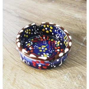 Dekoratif El Yapımı Kabartmalı Çini Seramik Küllük Desenli Kül Tablası