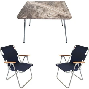 Katlanır Kamp Masa Sandalye Seti - 2 Sandalyeli