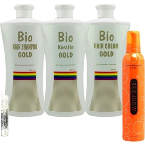 Bio Keratin Gold 3'lü Set Brezilya Fönü Kalıcı Saç Düzleştirici Keratin  + Morfose Saç Köpüğü 350ml