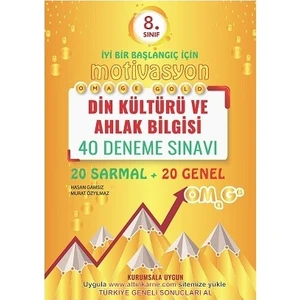 Omage Yayınları  8. Sınıf  Gold Motivasyon Din Kültürü Ve Ahlak Bilgisi  40 Deneme Sınavı (20 Sarmal + 20 Genel)
