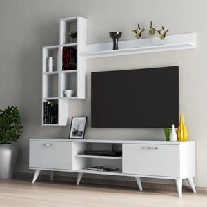 Mega 180'lik Kitaplıklı Raflı Tv Ünitesi