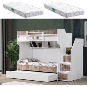 Ranza, Cesur 3lü Yavrulu Ranza, Ceviz + 2 Adet Comfort Yaylı Yatak