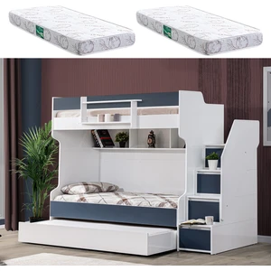 Ranza, Cesur 3lü Yavrulu Ranza, Mavi + 2 Adet Comfort Yaylı Yatak