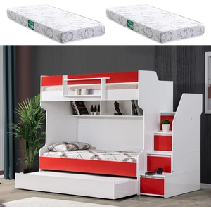 Ranza, Cesur 3lü Yavrulu Ranza, Kırmızı + 2 Adet Comfort Yaylı Yatak