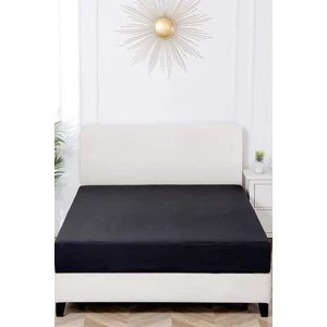 Battal Boy   Pamuklu Penye Lastikli Çarşaf | Siyah