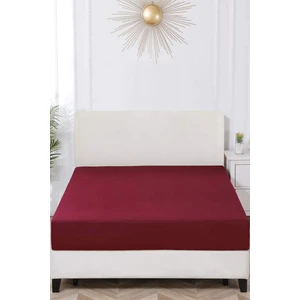 Battal Boy   Pamuklu Penye Lastikli Çarşaf | Bordo