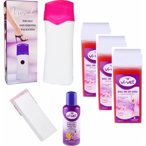 Kartuş Ağda Makinesi+Vivet Pudralı Rollon Ağda 100ML X3 Lü Set