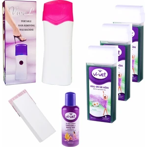 Kartuş Ağda Makinesi+Vivet Azulen Rollon Ağda 100ML X3 Lü Set