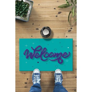 Buket Home Welcome Turkuaz Dekoratif Kapı Önü Paspası